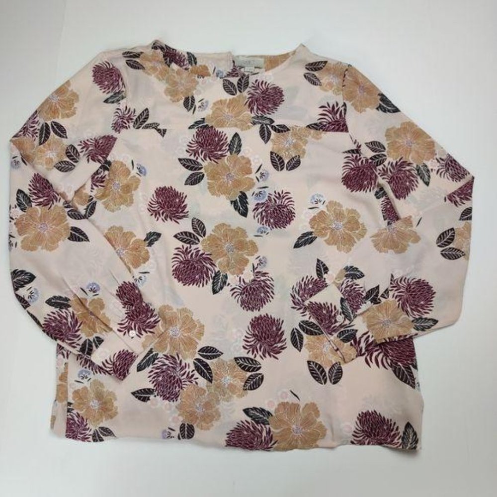 LOFT Long Sleeve Floral top - Picture 7 of 13